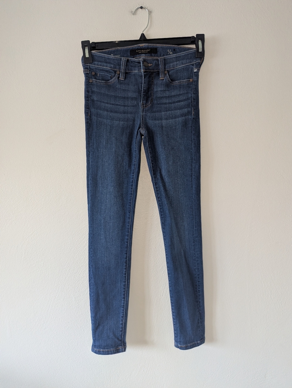 0/25 Liverpool Los Angeles the Ankle Skinny Dark Whiskered Wash Jeans